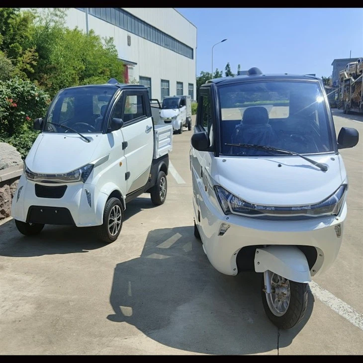 All Weather Closed Tricycle Motorcycle Electric Tricycles Passenger For Adult With Folding Cargo Box